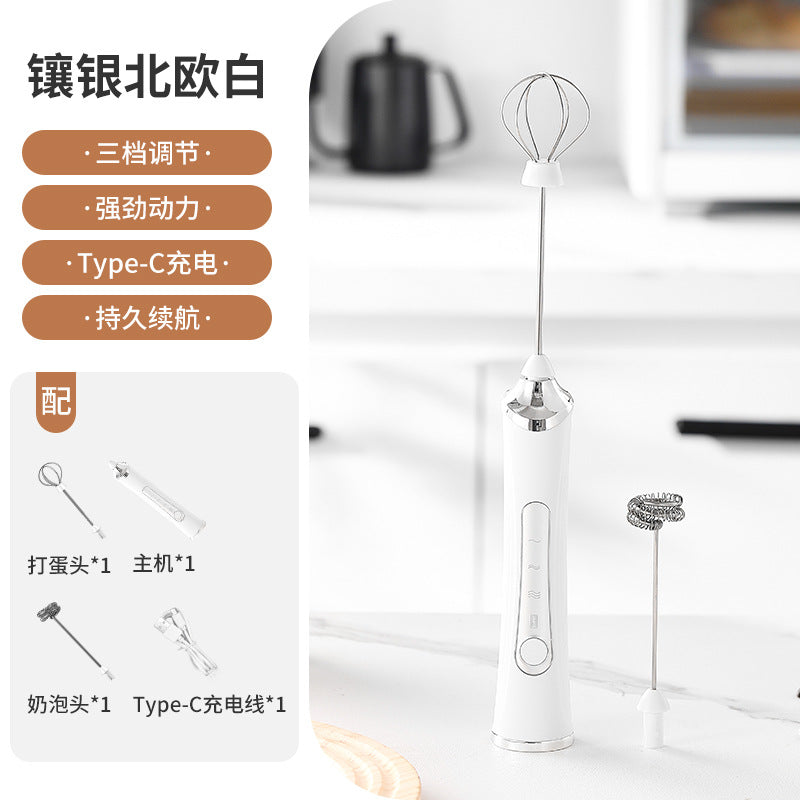 Electric milk frother egg whisk coffee home baking milk foamer cream whipper handheld mini mixer
