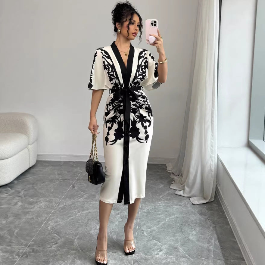 shein cross-border  independent station fashion export printing dress