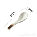 Japanese retro-style ceramic soup spoon - ideal for hotel kitchens, home use, and serving soups, porridge, or as a creative accent