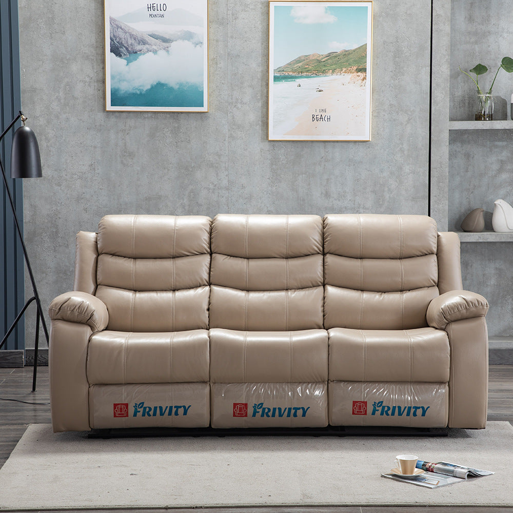 Living room genuine leather sofa small apartment head space capsule electric reclining massage multi-functional casual multi-functional combination