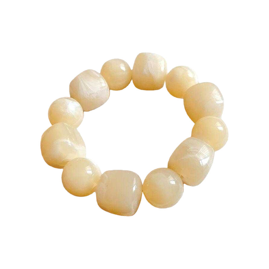 Wholesale acrylic beaded bracelets - trendy dopamine jewelry, unique irregular geometric stretch bracelets for women (cross-border e-commerce)