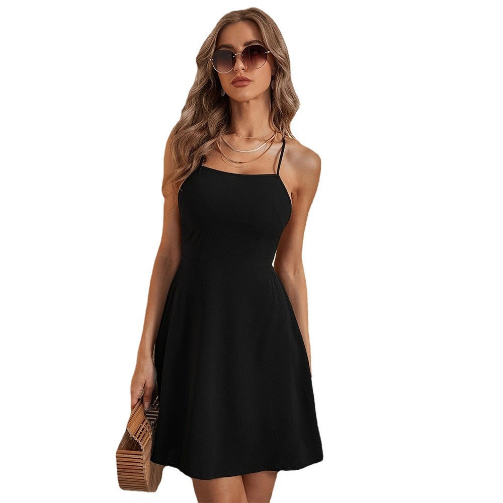 Amazon  spring/summer sexy cami backless tie-up versatile dress - chic summer dress for petite figures