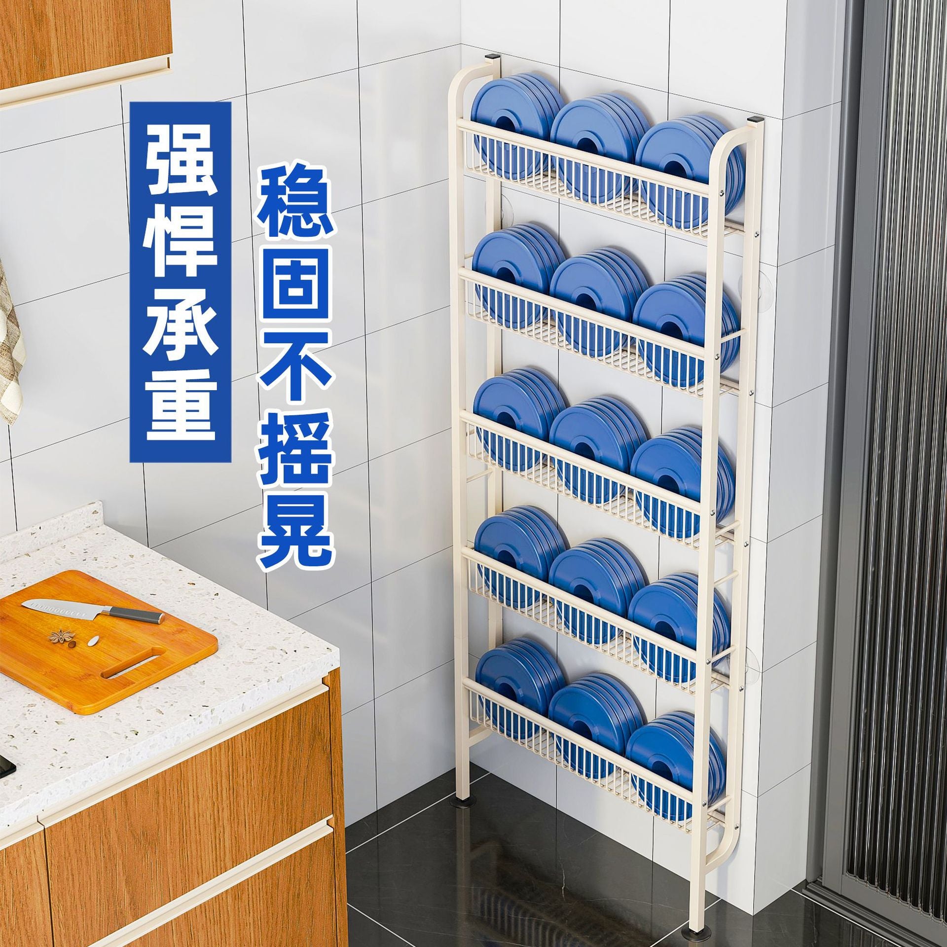 door floor rack multi-purpose wall storage rack wrought iron bathroom kitchen gap finishing rack