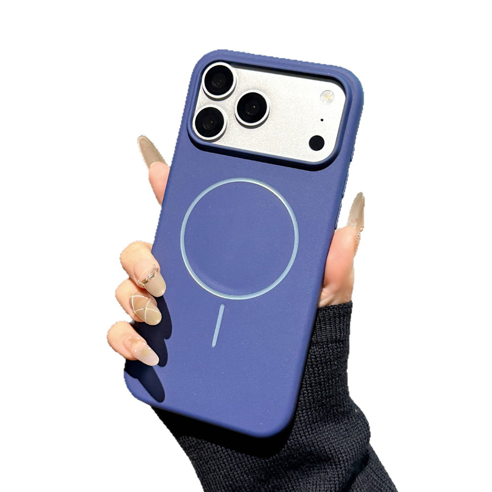 Suitable for apple 17air official tpu mobile phone case frosted magnetic iphone16pm pure color velvet mobile phone case