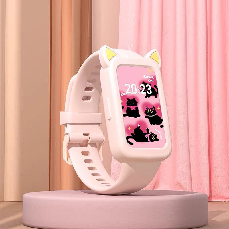 2025 new smart bracelet for women - cute cat design, multifunctional health & fitness tracker for middle and high school students, stylish and trendy