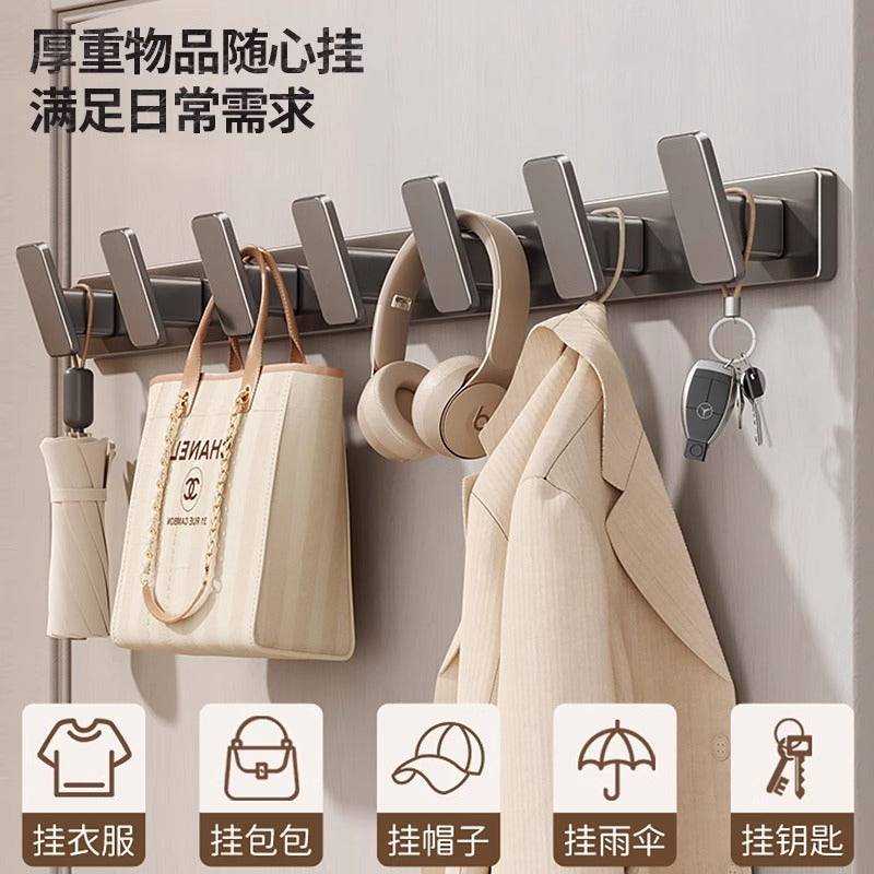 Over-the-door hook, no-drill wall mount hanger, heavy-duty adhesive, weight-bearing entryway coat hook, wall-mounted hook rack