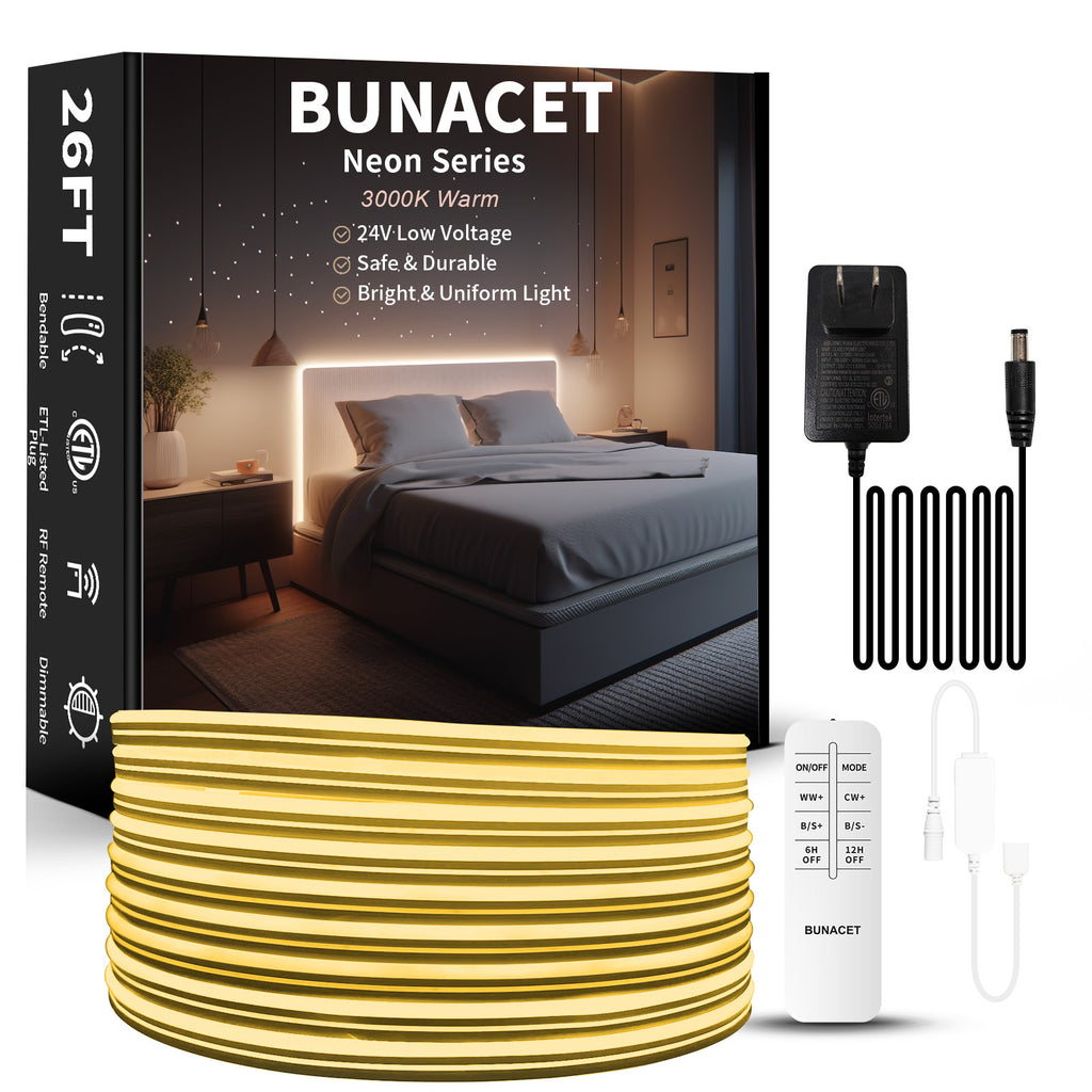 Dimmable dual color temperature neon light strip set LED light strip 612 light strip 8 16 meters outdoor waterproof flexible silicone