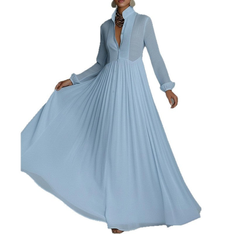 summer european and american export women's clothing: new cross-border fashionable and elegant long swing dress for women