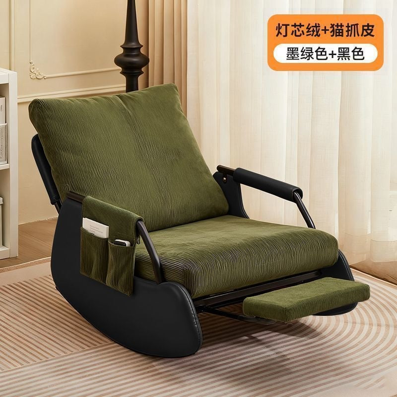 Scandinavian style casual chair rocking chair balcony plaid lazy sofa chair single courtyard living room bedroom nap chair