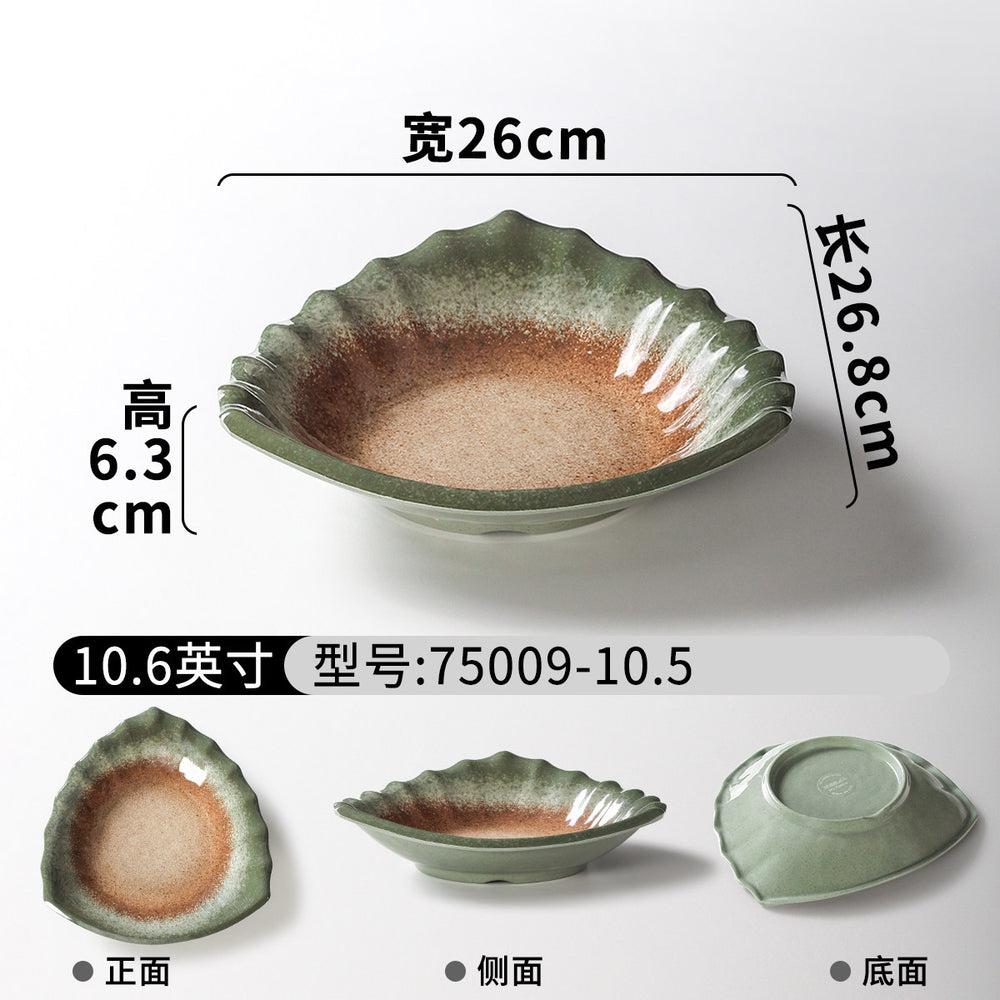 Melamine dinnerware plates - retro commercial dinner plates for restaurants, hotel stir-fry dishes, and unique deep plates for plating