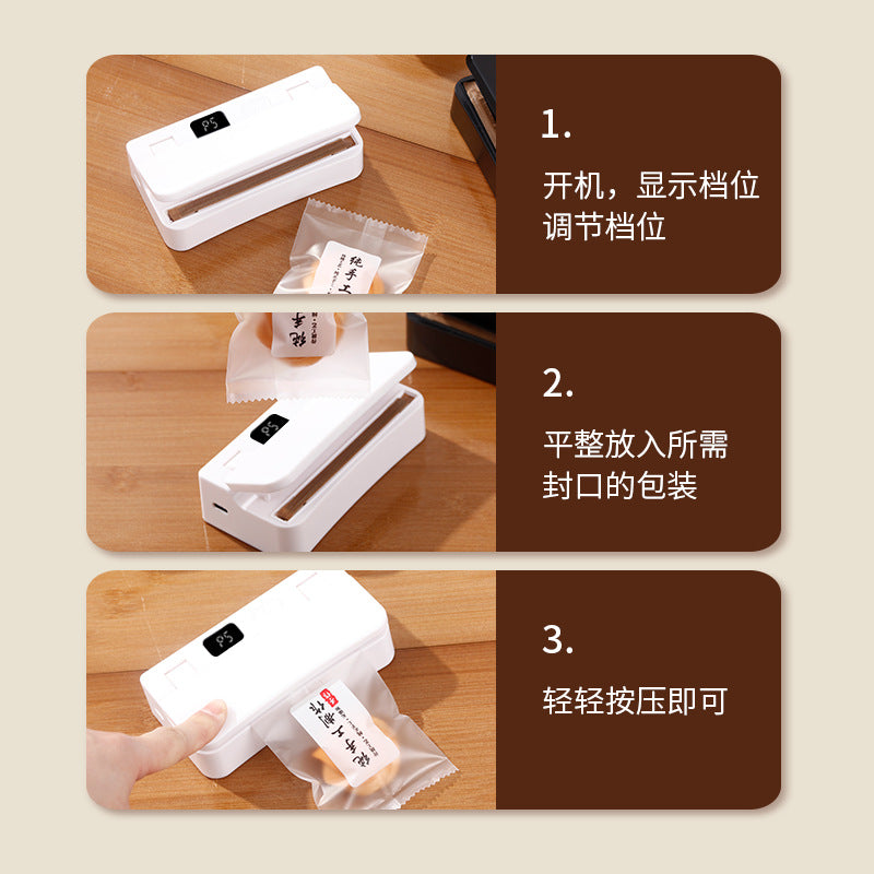 2-in-1 portable mini sealer - heat sealer for snack bags & plastic bags - small, home use sealing device