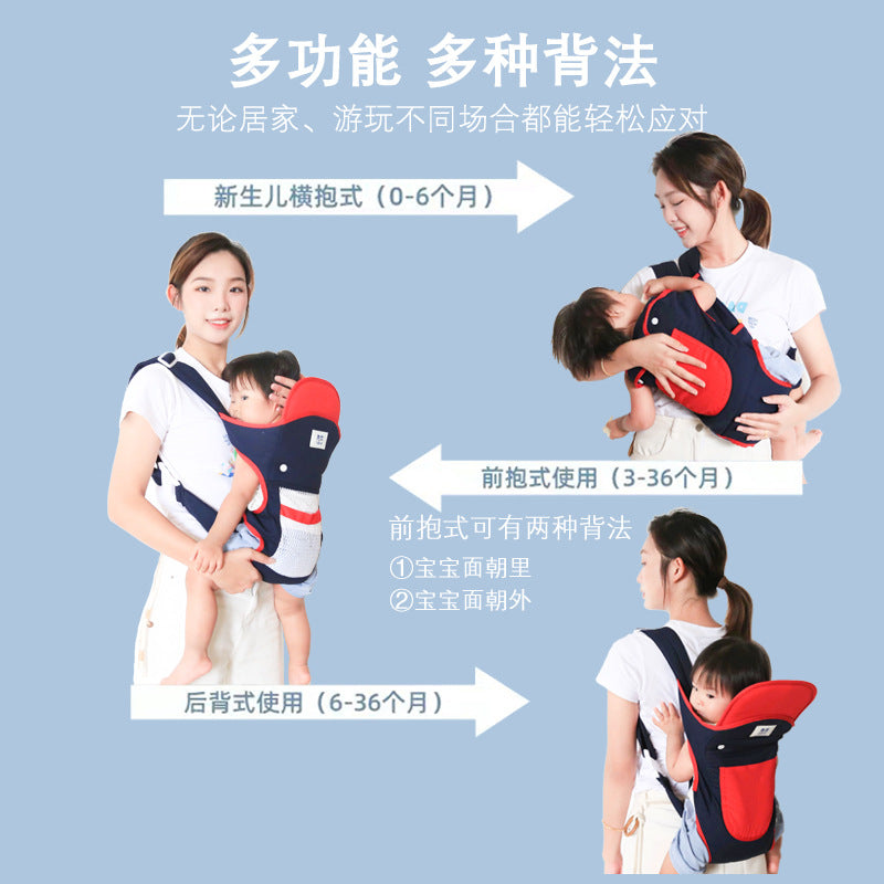 Baby newborn carrier - front and back carry, hands-free, breathable mesh, portable - your go-to for outings!