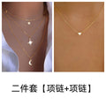 Stackable necklace heart pendant clavicle chain personalized star moon necklace multi-layer design everyday casual necklace for women