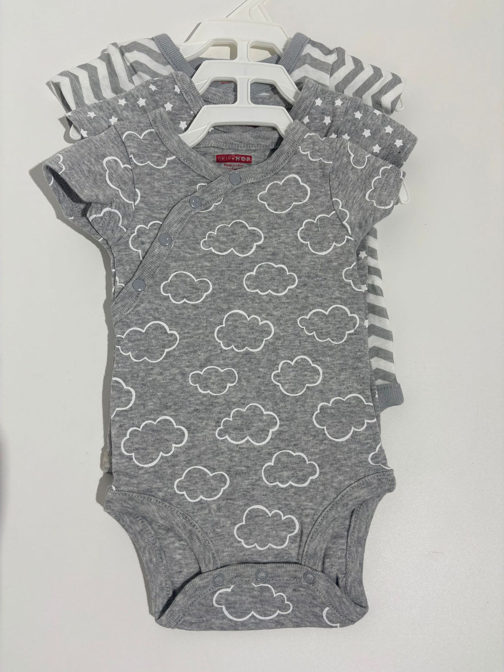 Export original order infant male and female baby slanted button pullover pure cottonprinting half-sleeved bottom triangle khaki