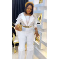 Aliexpress  new arrival speakerstraight-legpants african women's plus size jumpsuit free belt