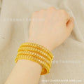 Ethiopian jewelry round glossy cut out pattern design women's gold bracelet dubai african bracelet gift