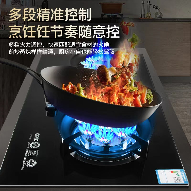 Gas stove double stove for home gas stove natural gas liquefied gas embedded desktop fierce fire stove timing new arrival