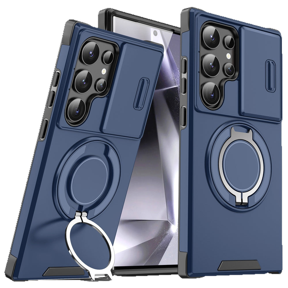 Amazon cross-border wholesale suitable for samsung s26ultra european and american car magnetic holder mobile phone case a57 sliding window