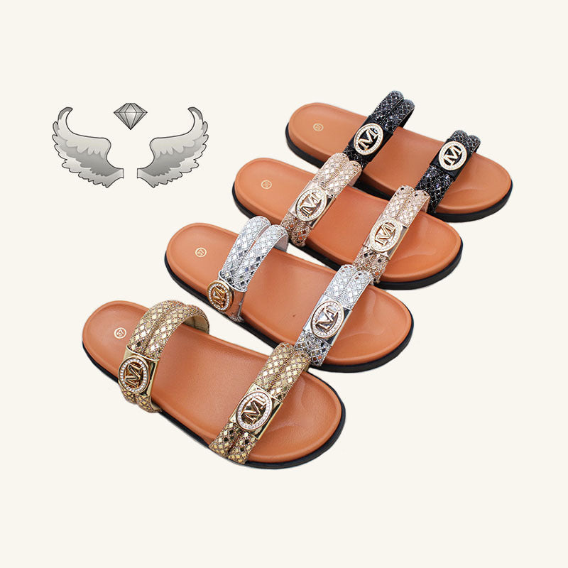 Chaozhou factory women's shoes wear summer fashion rhinestone slippers new craft shoes Ladies slippers