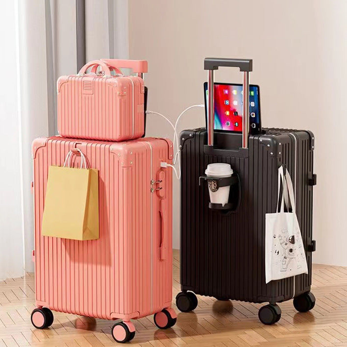 Retro suitcase 24 inch student universal wheel trolley case multi-functional travel password case boarding case travel bag