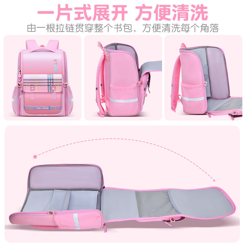New primary school school bag for grades 1-6 Large capacity spine protection to reduce the burden Children's school bag Boys and girls backpack