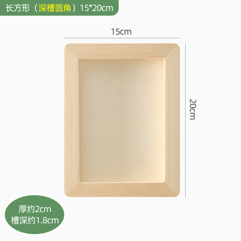 Solid wood clay picture frame mounted wood clay photo frame handmade DIY material wood frame colored clay works display empty frame