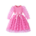 Girls' dress for toddlers and young children, 3d butterfly mesh dress