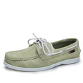 Original single sailboat shoes men's genuine leather fashion breathable thin handmade shoes mencasualeasiest for match pigskin thin bottomlow ankle shoes