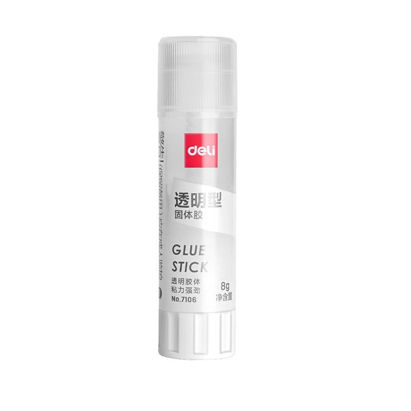 Deli 7106 small 8g transparent solid glue ACR material handmade glue stick wholesale strong stickiness student office
