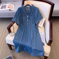 Amazon  denim dress summer thin short sleeve fashionable fashionable work clothing short sleeve new style