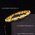 Exquisite middle eastern women's carved bangle, gold-plated copper bracelet, wedding jewelry gift for dubai newlyweds and parties