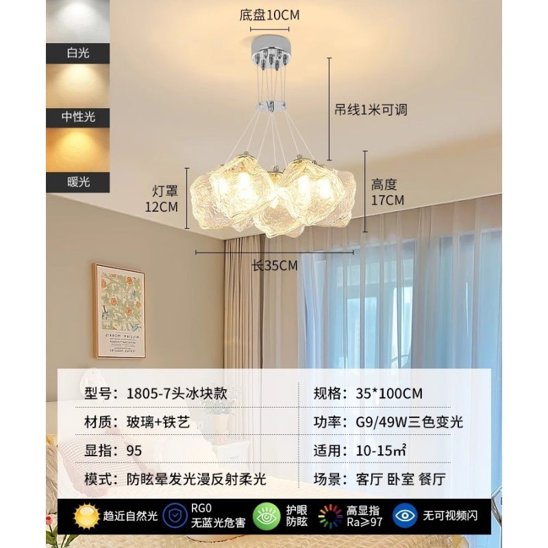 Bedroom Chandelier Modern Simple Room Master Bedroom Light Creative Ice Cube Living Room Dining Room Light Children's Room Lighting 1