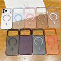 Ultra-thin pc hard case with magnetic attachment, matte ice mist finish, compatible with iphone 17, iphone 16, iphone 15, iphone 13 pro max - premium quality