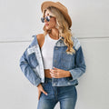 Fashion cross-border foreign trade independent station  new washed denim leopard print python print short jacket tops