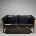 Leather upholstered designer solid wood b&b living room saddle leather chair wabi-sabi style sofa frameless b&b commercial
