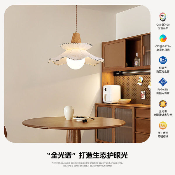 French antique restaurant chandelier retro art fabric printing table light full spectrum eye protection light
