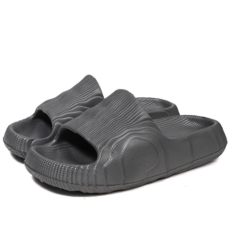 2024 new summer one-word slippers thick-bottomed double-size bathroom home wear, stepping on shit feeling, men's and women's versatile models wholesale