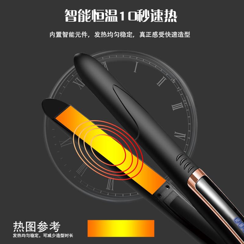 Cross-border new electric splint, hair straightener, curling iron, quick heating ceramic plate, wet and dry LED temperature control hair salon for home use