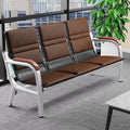 Office sofa and coffee table set - minimalist modern reception desk with iron frame, business three-seater sofa