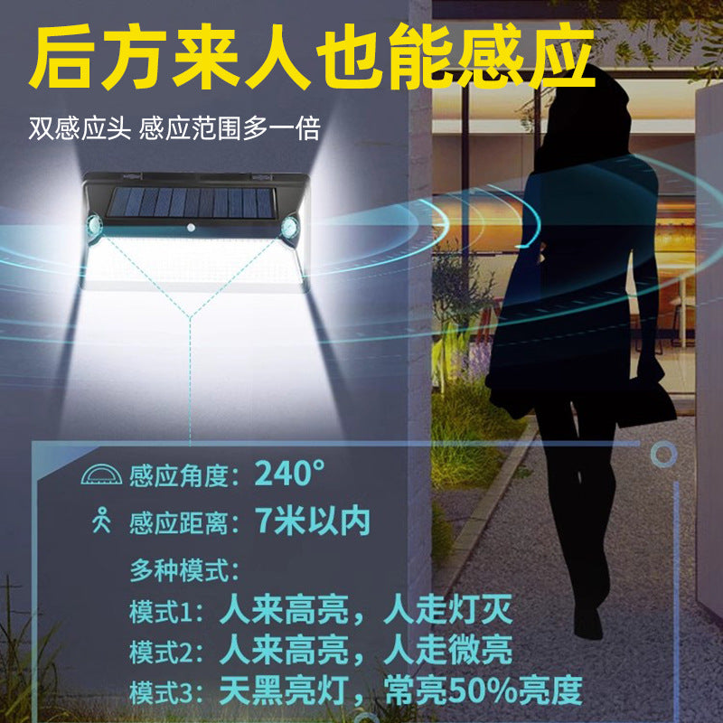 New solar garden lights - outdoor lighting for home, super bright motion sensor street lights, waterproof wall lamps for doorways
