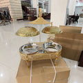 High-end gold stainless steel buffet warming cabinet - large capacity buffet stove for cross-border e-commerce - hotel ready stock wholesale