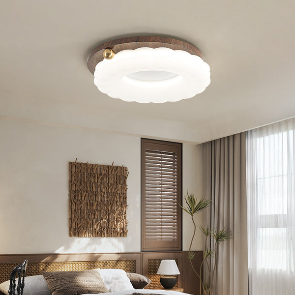 Medieval cream wind bedroom light ceiling light warm pumpkin cloud bubble personality small golden ball master bedroom light room light