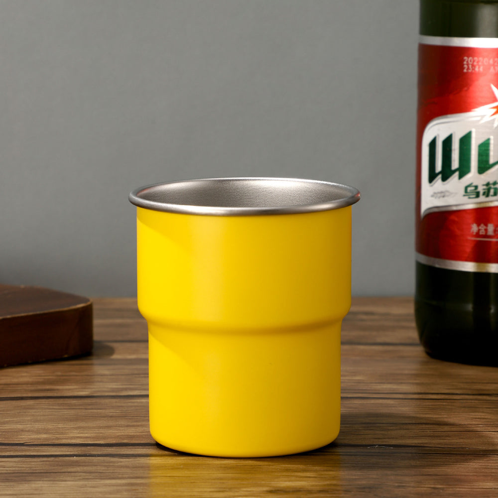 Coffee cup 304 stainless steel water cup portable camping style ins style cup mug american style with lid straw cup