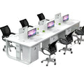 Modern minimalist office desk set - 4/6 workstation with partition, staff card seat, office desk and chair combination
