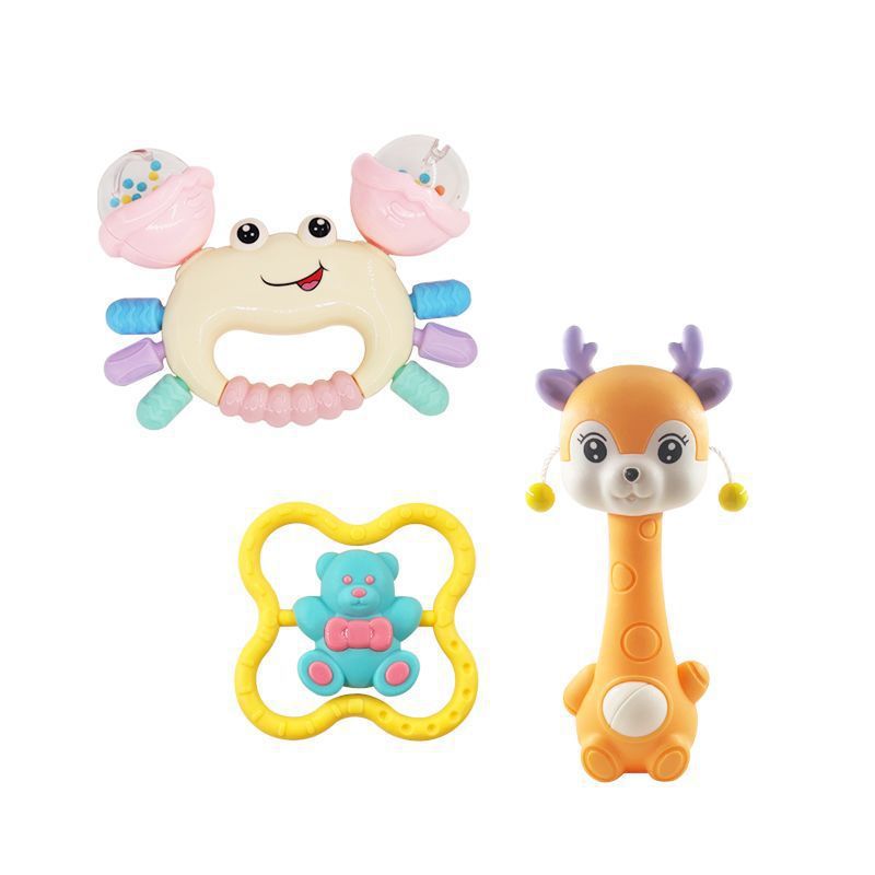 Cross-border  export sika deer toy rattle boiled toothpaste baby Manhattan ball soft glue hand grab ball