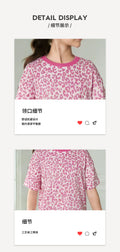 girls' tennis outfit set: pink leopard print short-sleeve top and rose red athletic shorts - summer casual two-piece set for kids