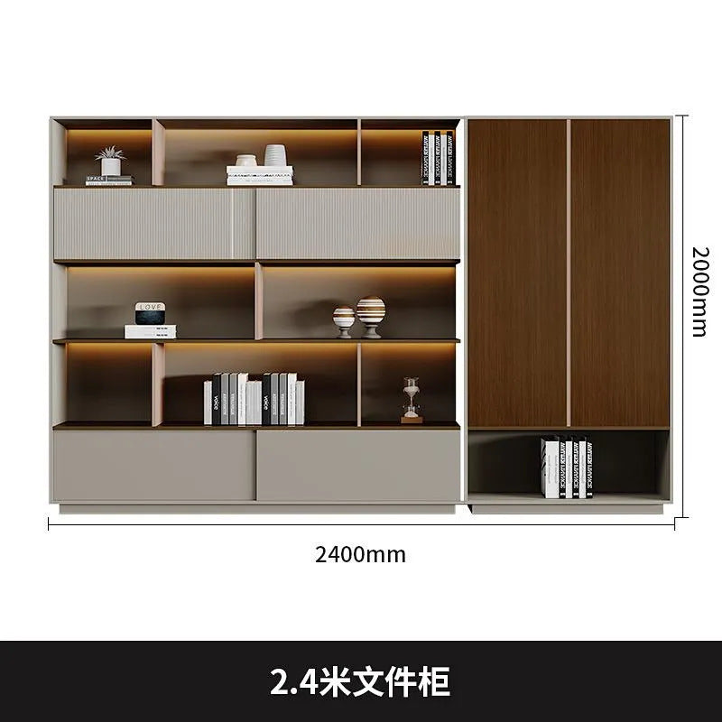 Retro file cabinet, office wall-mounted storage cabinet, storage cabinet, luxury boss background cabinet, bookcase floor