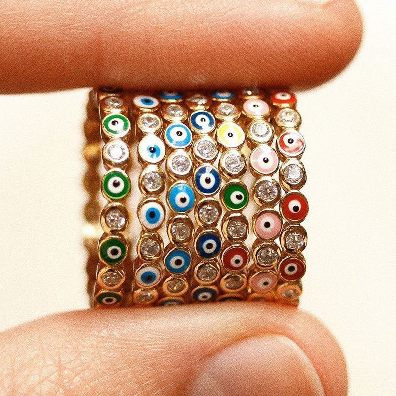 Ring set wholesale cross-border niche high-end gold-plated diamond closed hand jewelry women's light luxury exaggerated accessories finger ring