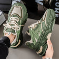 Men's 2025 new winter mesh breathable soft sole athletic casual shoes - youth height increasing chunky sole dad sneakers