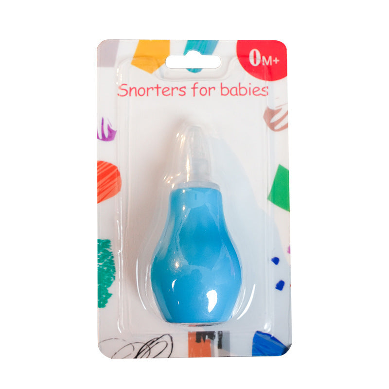 English card, pump type neonatal baby nose suction, snot cleaner, silicone baby nose suction.